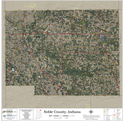 Noble County Indiana 2026 Aerial Wall Map