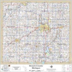 Branch County Michigan 2026 Wall Map