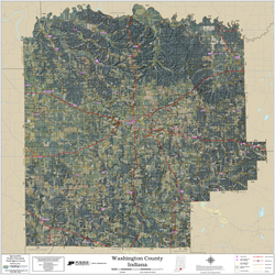 Washington County Indiana 2026 Aerial Wall Map