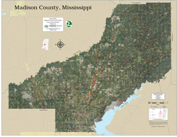 Madison County Mississippi 2025 Aerial Wall Map