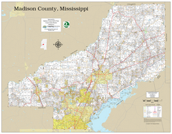 Madison County Mississippi 2025 Wall Map