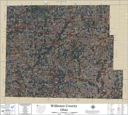 Williams County Ohio 2025 Aerial Wall Map