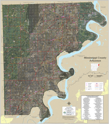Mississippi County Arkansas 2026 Aerial Wall Map