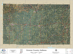 Greene County Indiana 2025 Aerial Wall Map