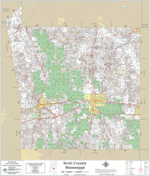 Scott County Mississippi 2025 Wall Map