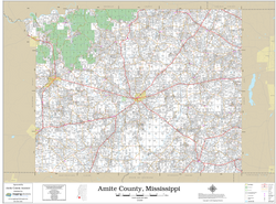 Amite County Mississippi 2026 Wall Map