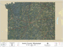 Amite County Mississippi 2026 Aerial Wall Map