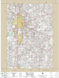 Pike County Mississippi 2026 Wall Map