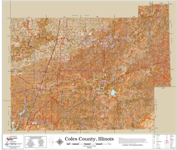 Coles County Illinois 2026 Soils Wall Map