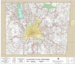 Lauderdale County Mississippi 2026 Wall Map