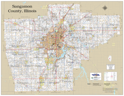 Sangamon County Illinois 2026 Wall Map