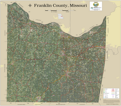 Franklin County Missouri 2025 Aerial Wall Map