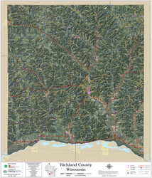 Richland County Wisconsin 2025 Aerial Wall Map