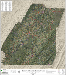 Somerset  County Pennsylvania 2027 Aerial Wall Map