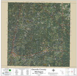 Osceola County Michigan 2026 Aerial Wall Map