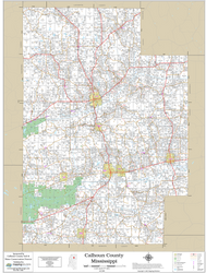 Calhoun County Mississippi 2025 Wall Map