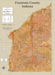 Fountain County Indiana 2026 Soils Wall Map