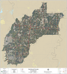 Richland Parish Louisiana 2026 Aerial Wall Map