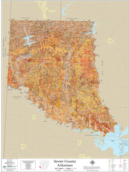 Sevier County Arkansas 2026 Soils Wall Map