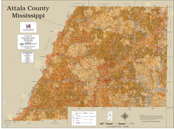 Attala County Mississippi 2026 Soils Wall Map Attala County Mississippi 2026 Soils Wall Map