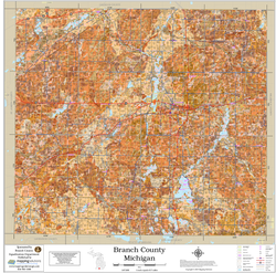 Branch County Michigan 2026 Soils Wall Map