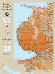 Emmet County Michigan 2026 Soils Wall Map