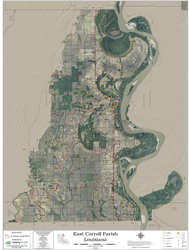 East Carroll Parish Louisiana 2026 Aerial Wall Map