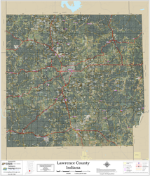 Lawrence County Indiana 2027 Aerial Wall Map