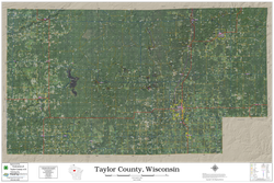 Taylor County Wisconsin 2026 Aerial Wall Map