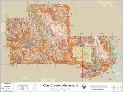Clay County Mississippi 2025 Soils Wall Map