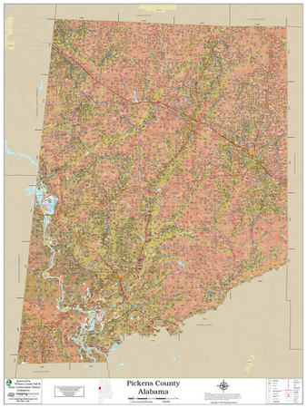 Pickens County Alabama 2026 Soils Wall Map
