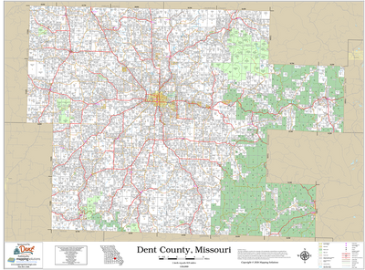 Dent County Missouri 2026 Wall Map