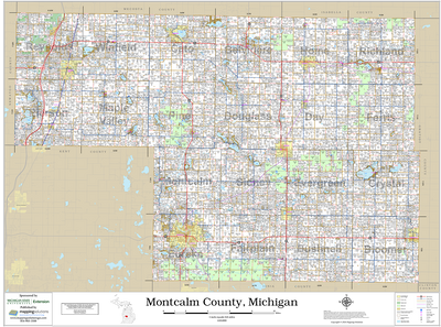 Montcalm County Michigan 2026 Wall Map