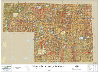 Montcalm County Michigan 2026 Soils Wall Map