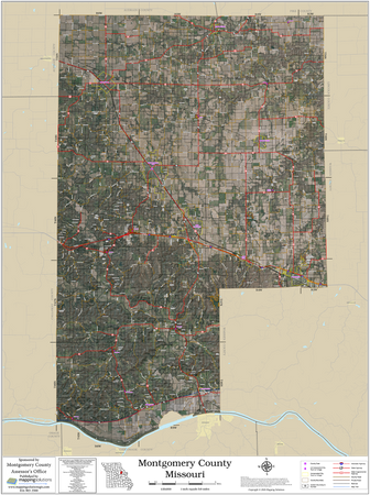 Montgomery County Missouri 2026 Aerial Wall Map