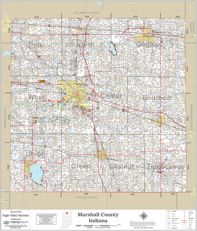 Marshall County Indiana 2026 Wall Map