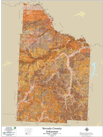 Nevada County Arkansas 2026 Soils Wall Map