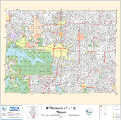 Williamson County Illinois 2011 Wall Map