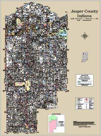 Jasper County Indiana 2015 Wall Map