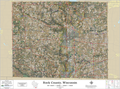 Rock County Wisconsin 2026 Aerial Wall Map