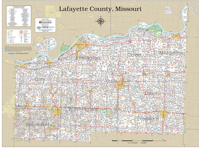 Lafayette County Missouri 2026 Wall Map