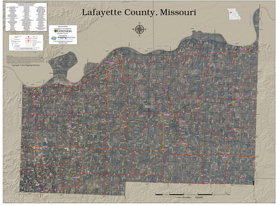Lafayette County Missouri 2026 Aerial Wall Map