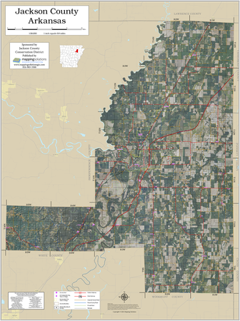 Jackson County Arkansas 2026 Aerial Wall Map