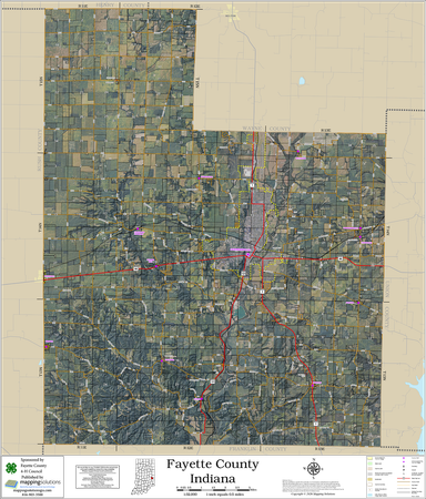 Fayette County Indiana 2026 Aerial Wall Map