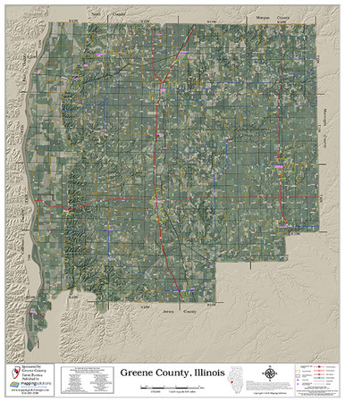 Greene County Illinois 2018 Aerial Wall Map