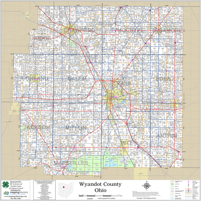 Wyandot County Ohio 2026 Wall Map