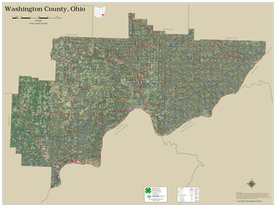 Washington County Ohio 2023 Aerial Wall Map