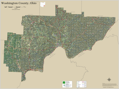 Washington County Ohio 2026 Aerial Wall Map