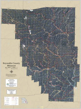 Reynolds County Missouri 2026 Aerial Wall Map