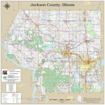 Jackson County Illinois 2018 Wall Map